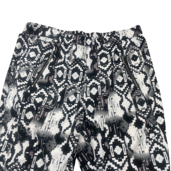 Serena Williams Joggers 1X Black White Pull On Elastic Waist Pants - Picture 2 of 6